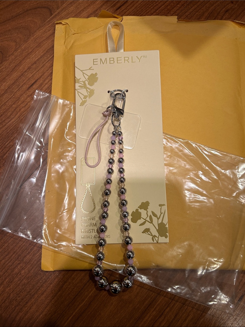 Kohl's Silver Beaded Bracelet Phone Charm